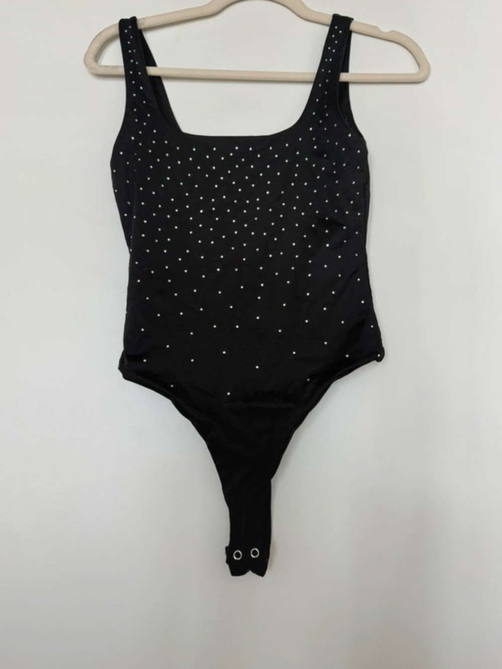 Black Rhinestone Tank Bodysuit